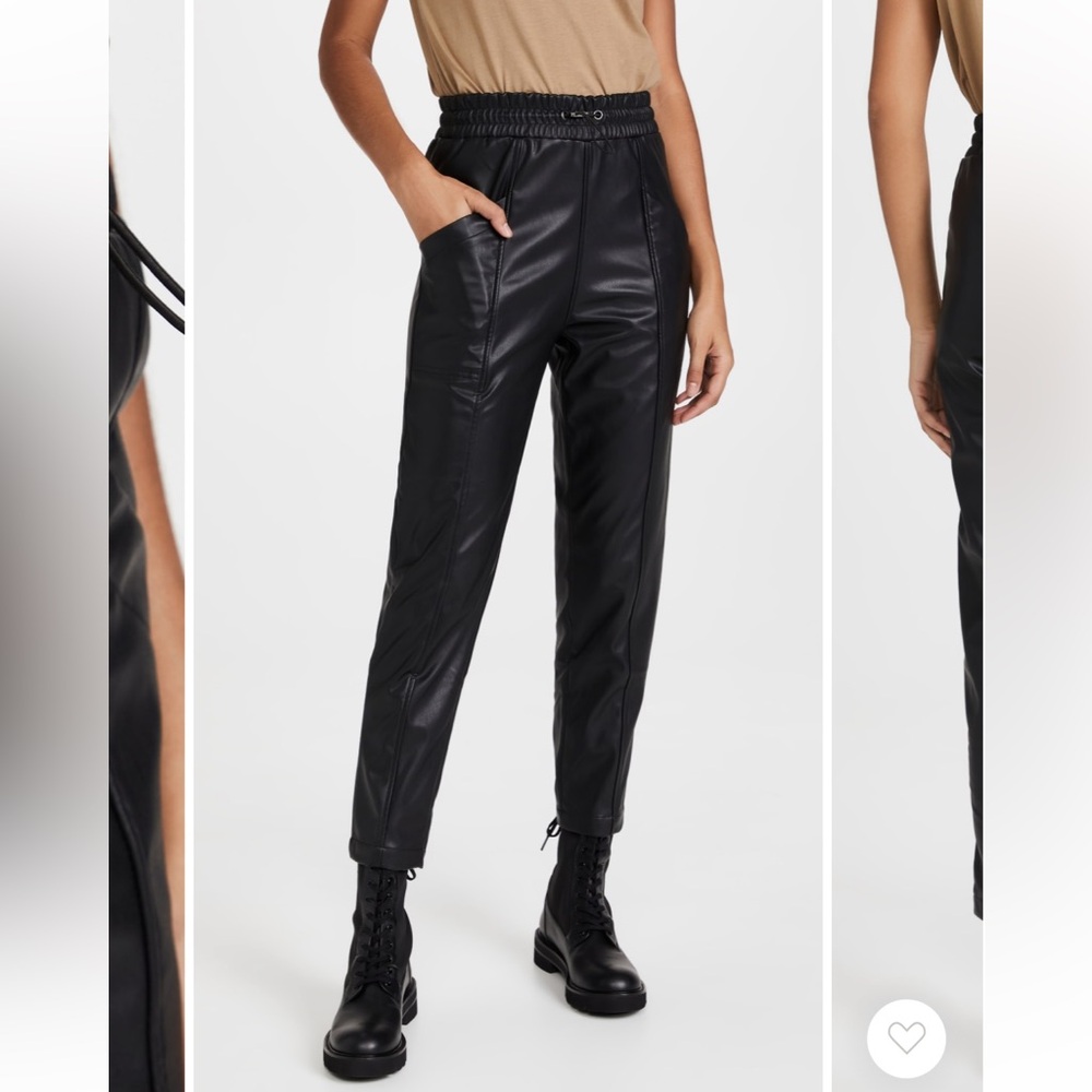 Rails Black Faux Vegan Leather Jogger Pants (Jayden)